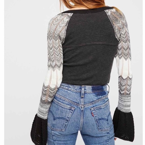 Free People Tops - NWT Free People ribbed bell sleeve sweater top